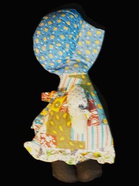 Vintage Holly Hobbie Doll Ornament Holiday Christmas Stuff Flat Patchwork Dress